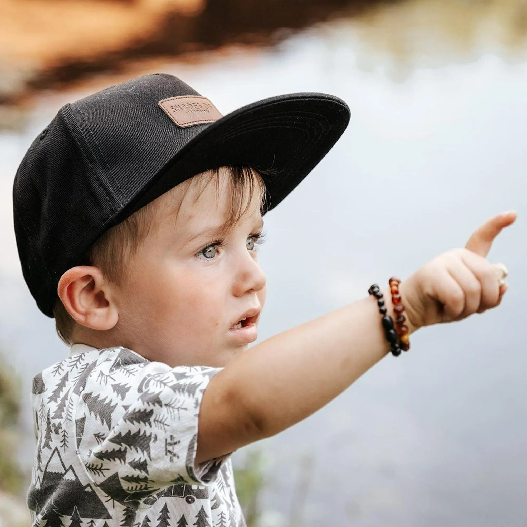Kids | Green Jade   Raw Cognac Amber Bracelet