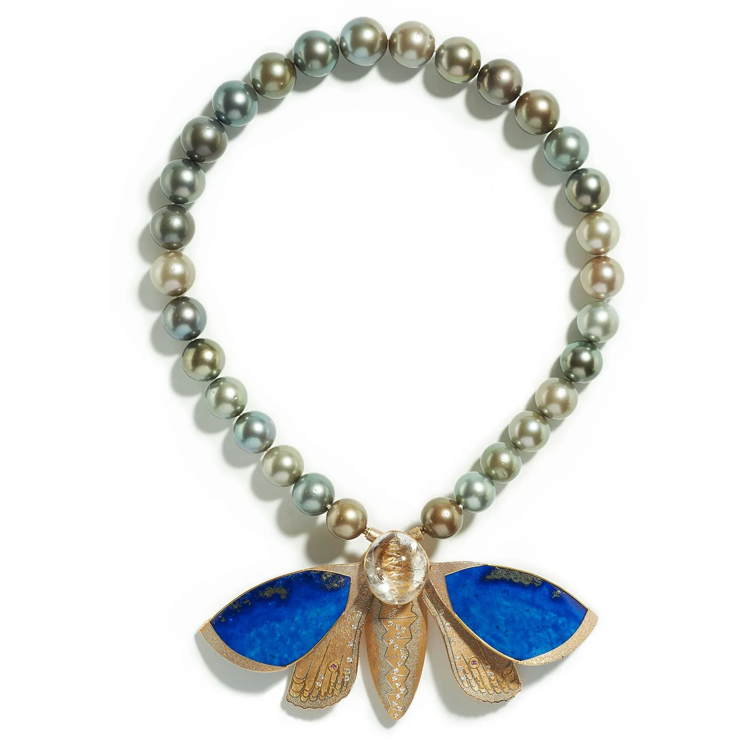 Lapis Lazuli Moth Brooch