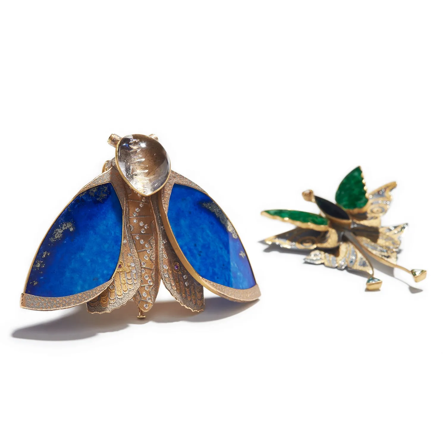 Lapis Lazuli Moth Brooch