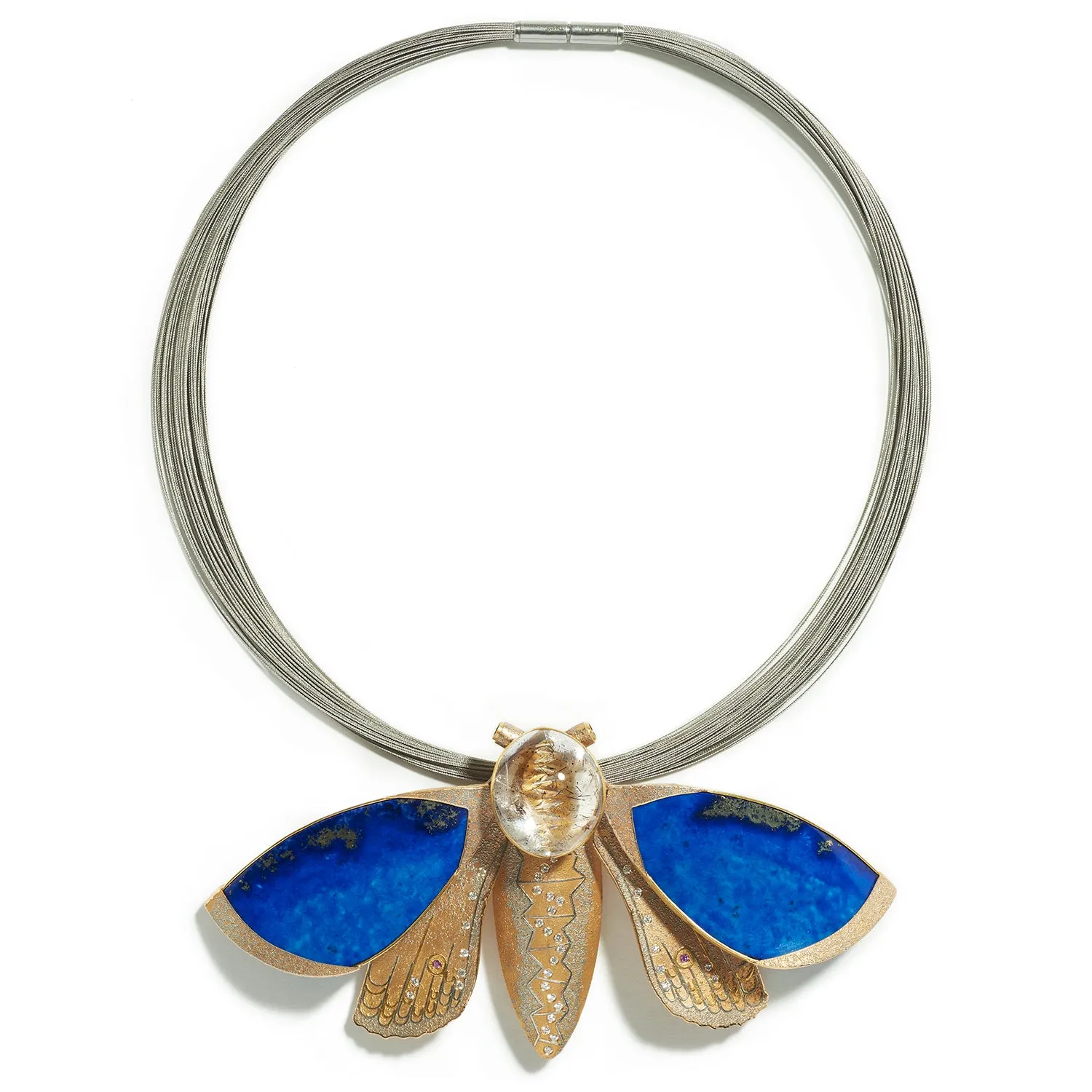 Lapis Lazuli Moth Brooch