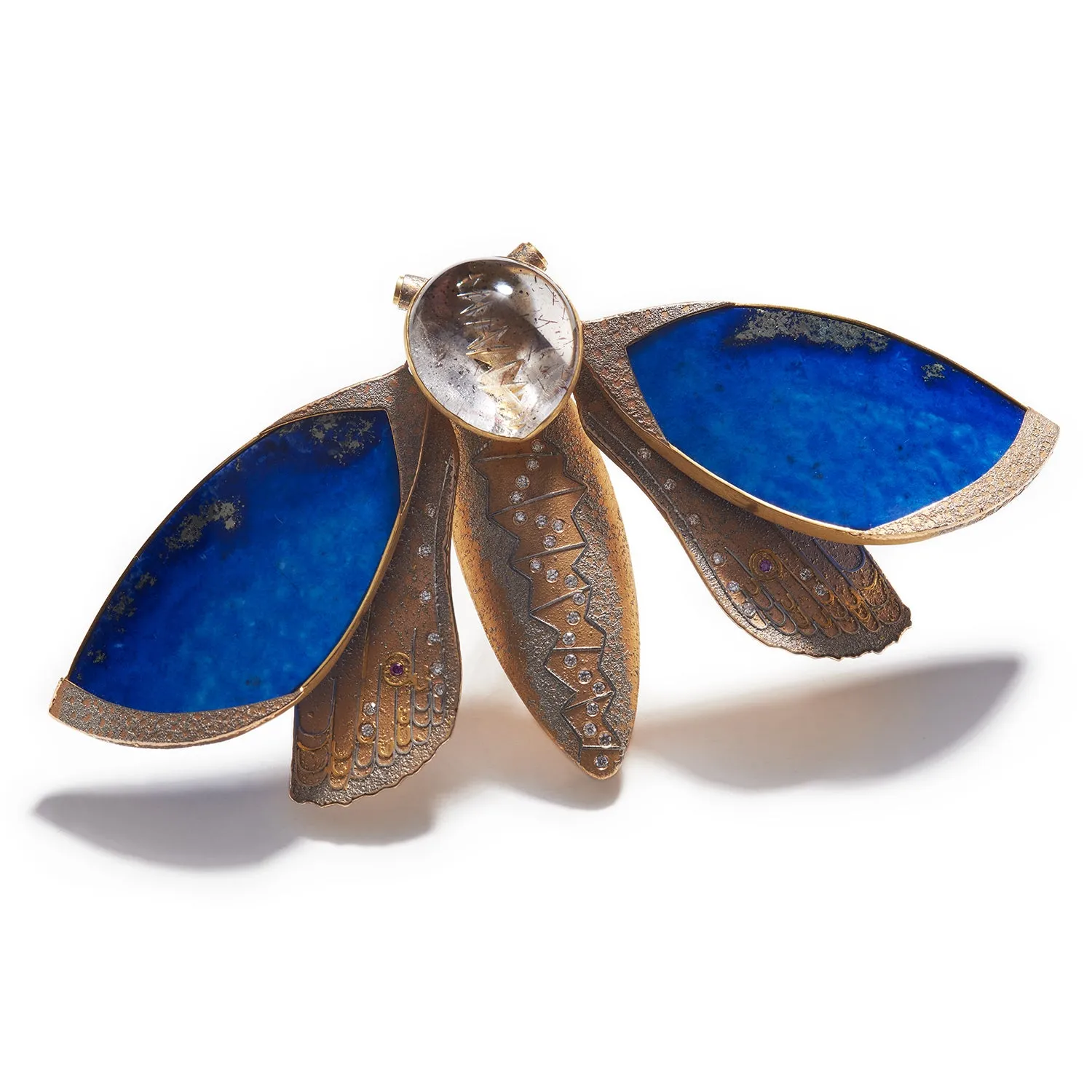 Lapis Lazuli Moth Brooch
