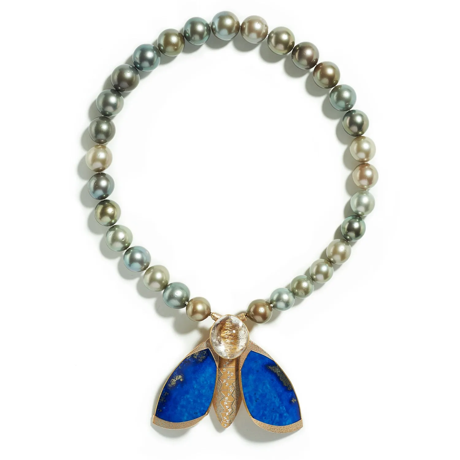 Lapis Lazuli Moth Brooch