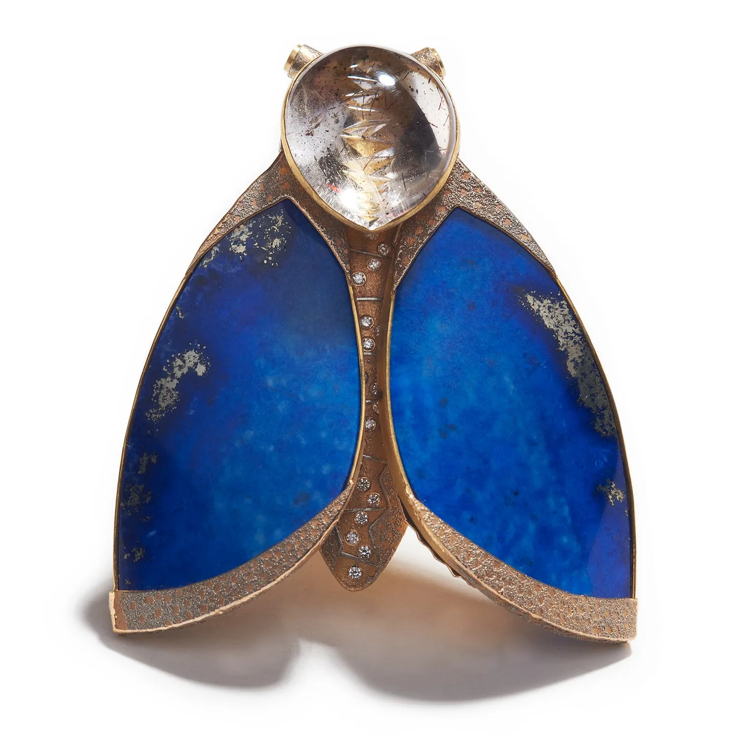 Lapis Lazuli Moth Brooch