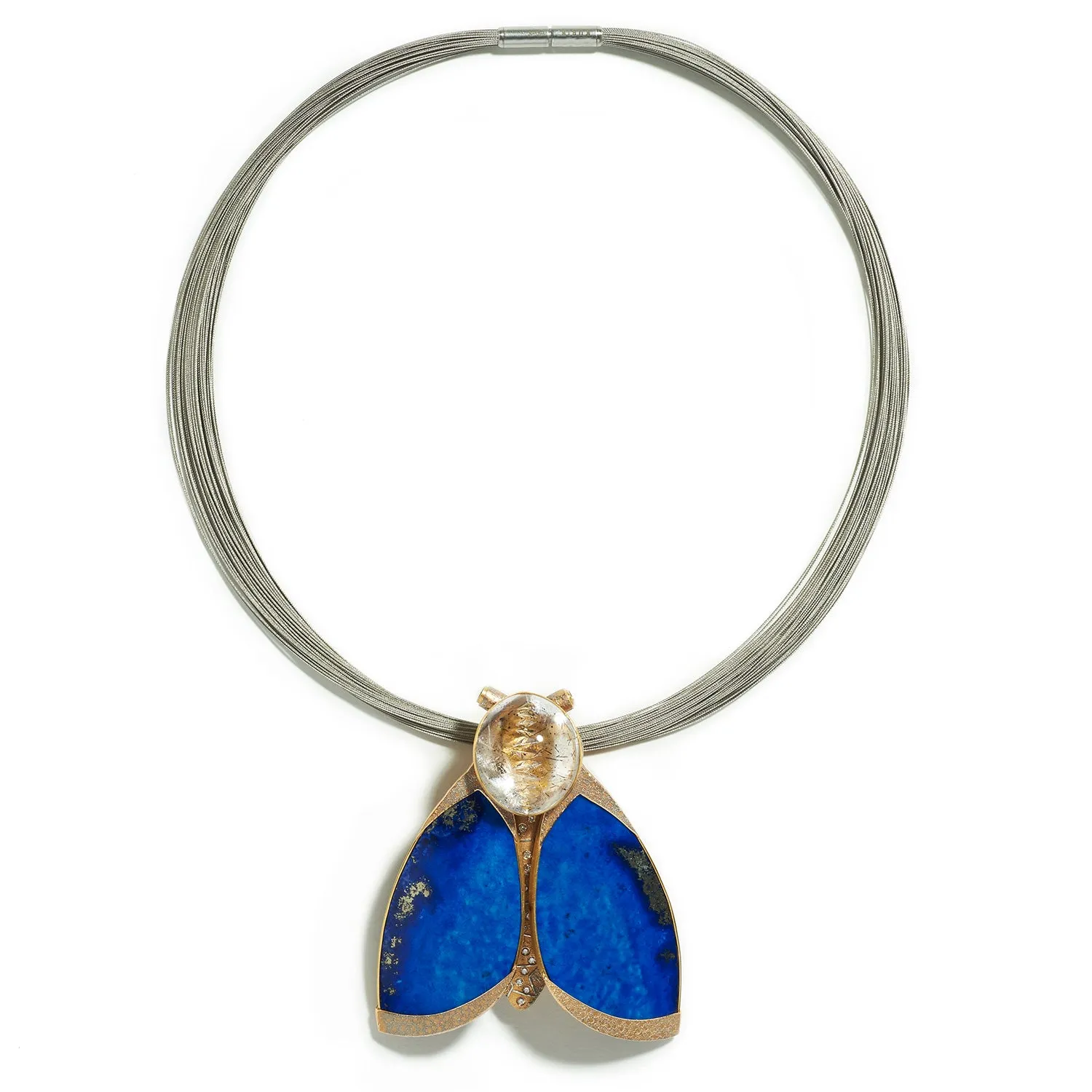 Lapis Lazuli Moth Brooch