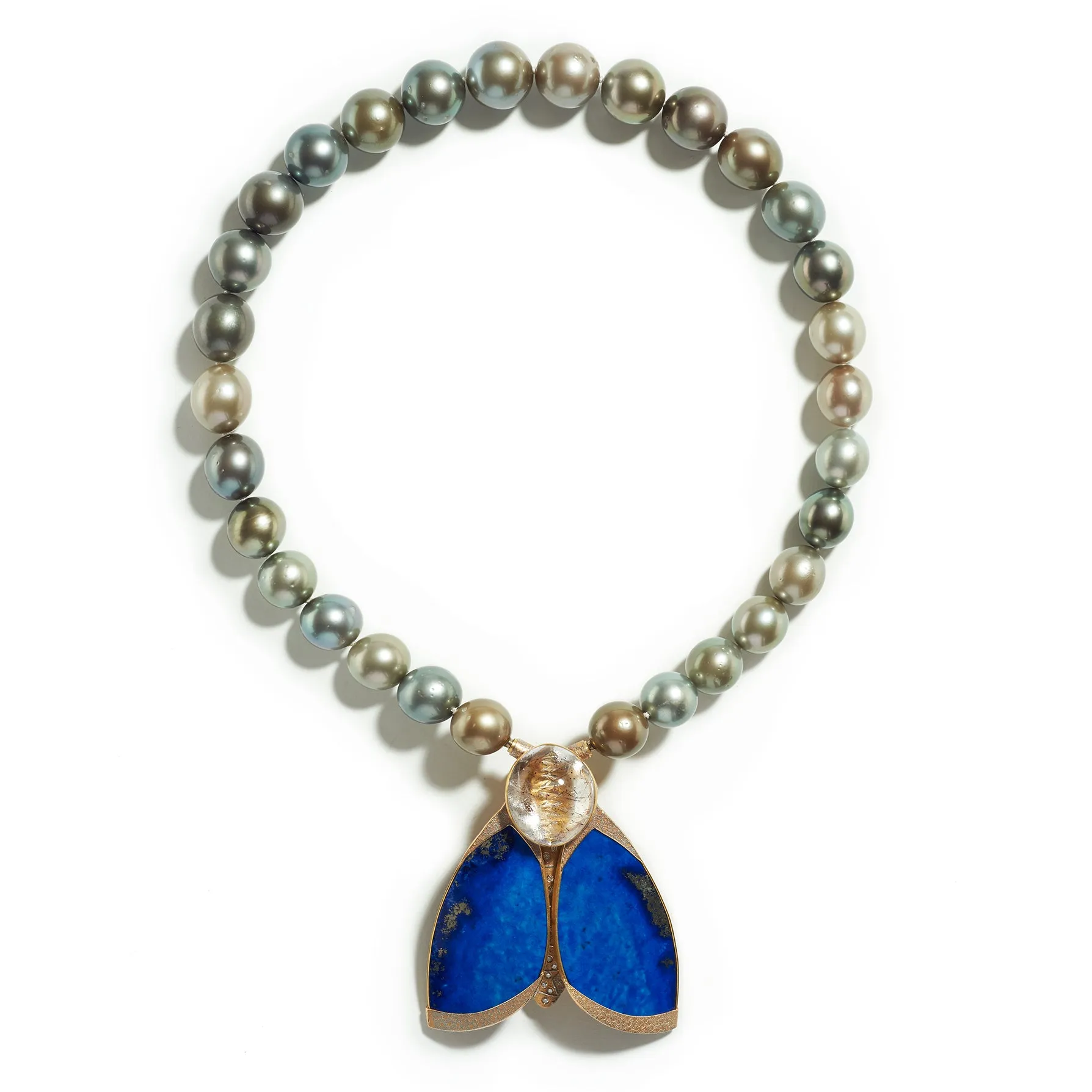 Lapis Lazuli Moth Brooch