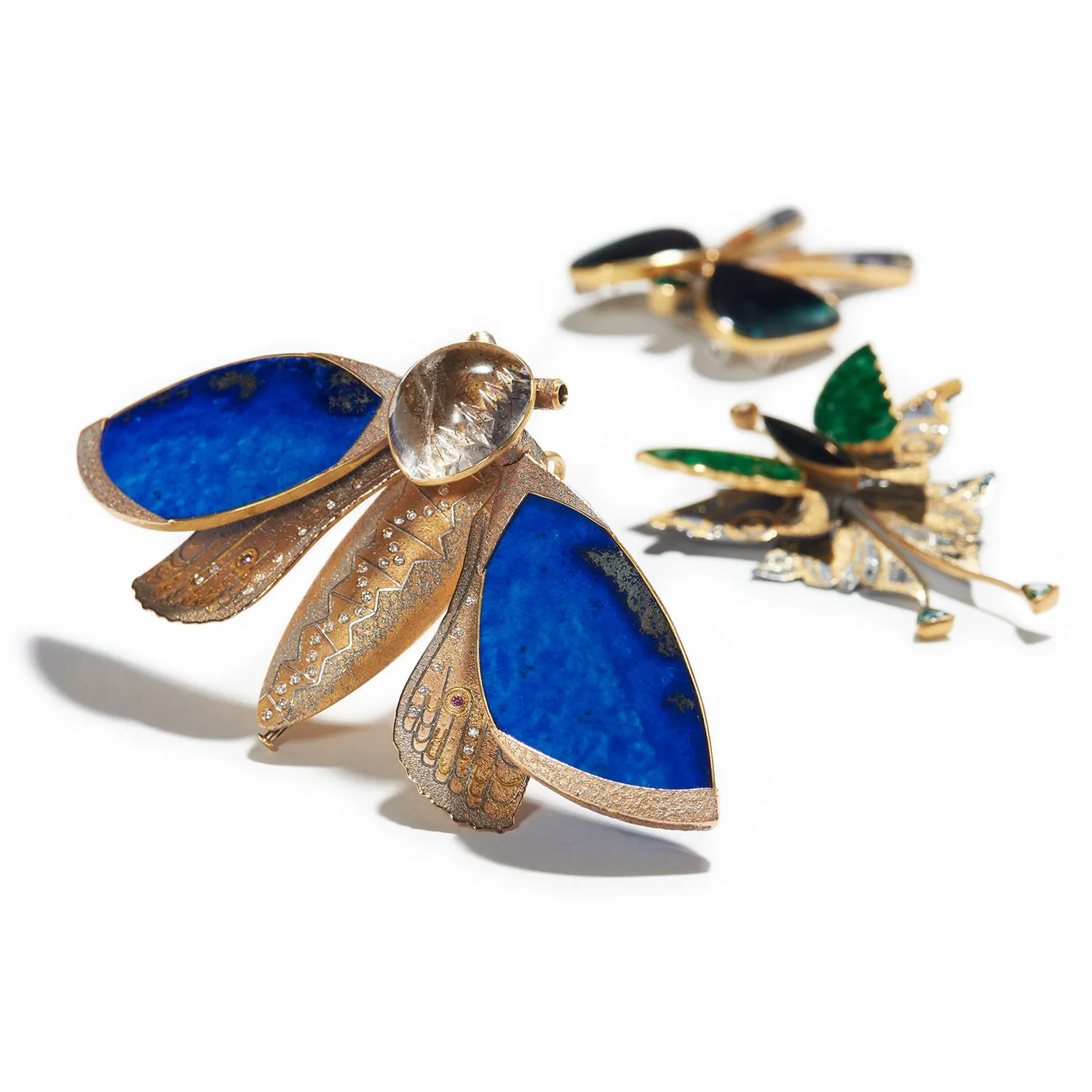 Lapis Lazuli Moth Brooch