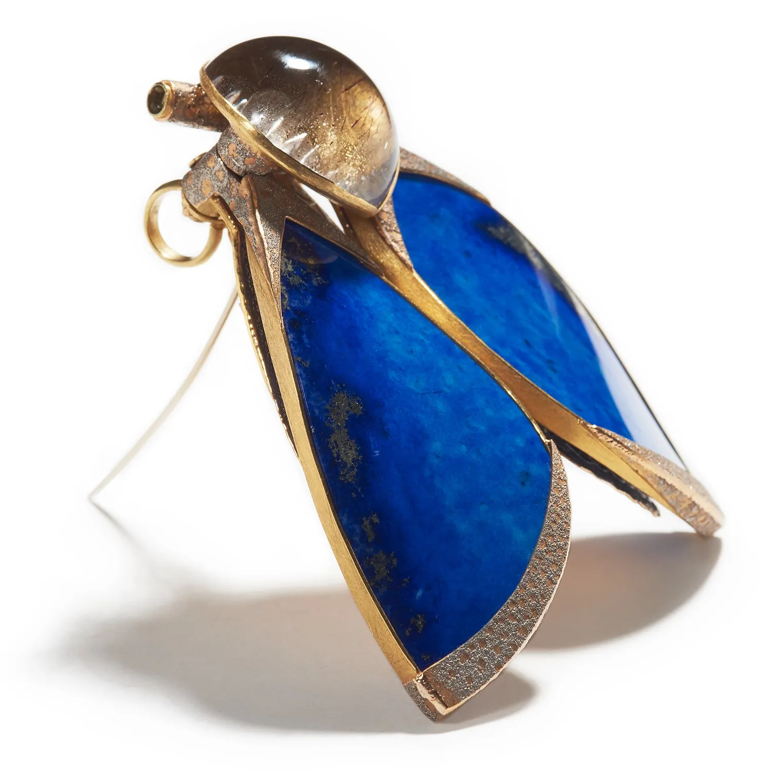 Lapis Lazuli Moth Brooch