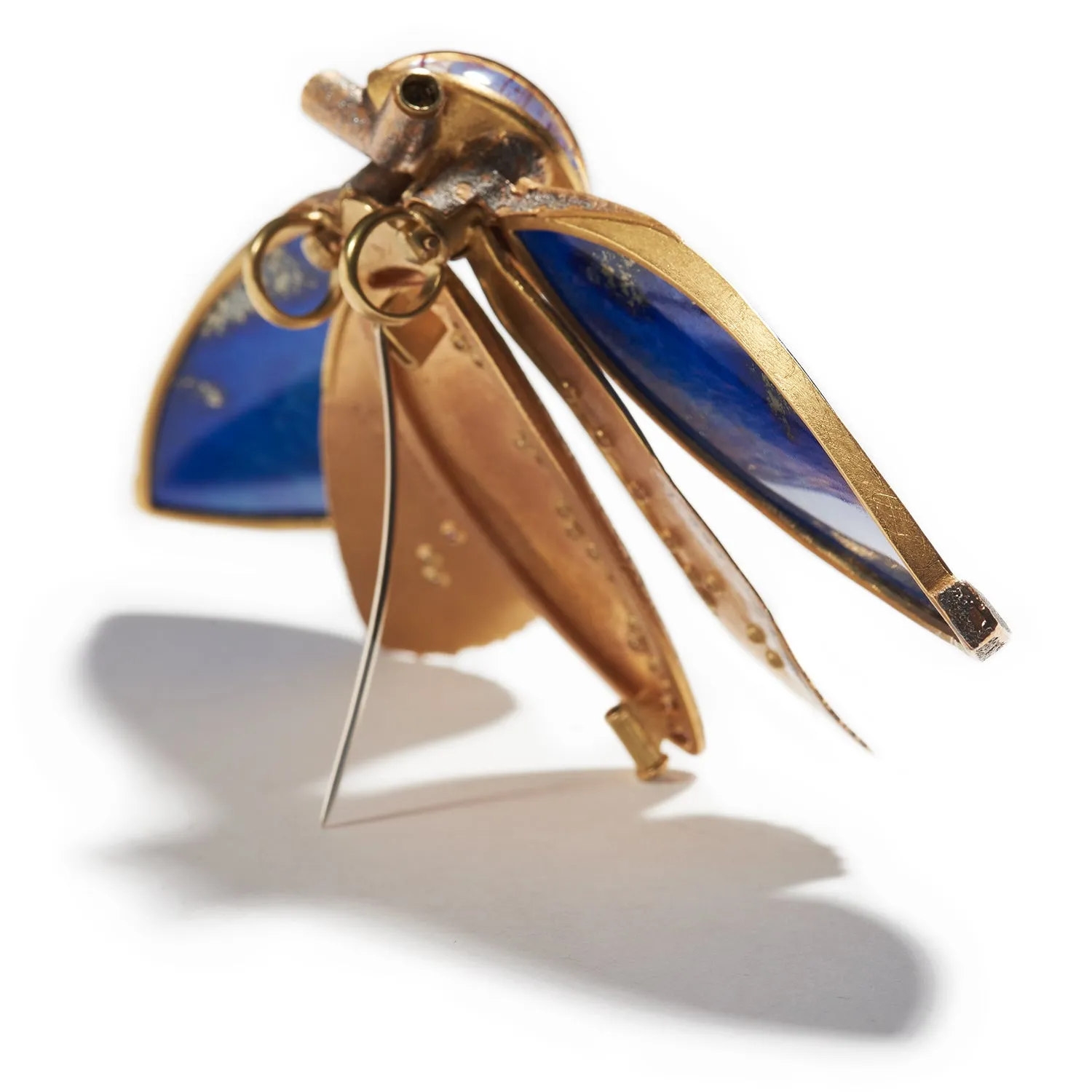 Lapis Lazuli Moth Brooch
