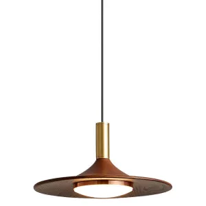LED Japanese Style Wooden Disc Pendant Light