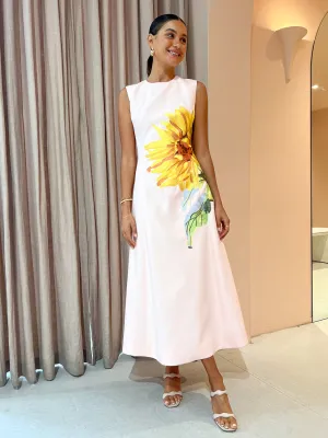 Leo Lin Cleo Sleeveless Midi Dress in Sunflower Pink