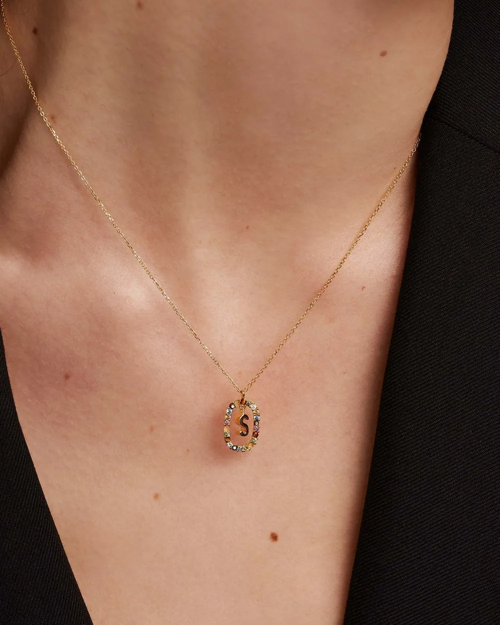 Letter S Circle Necklace