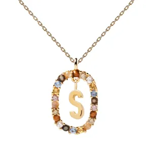 Letter S Circle Necklace