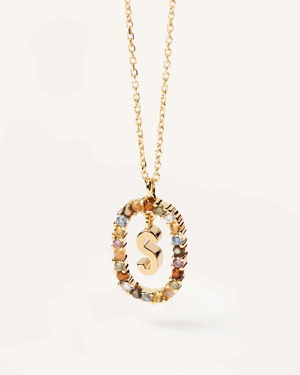 Letter S Circle Necklace