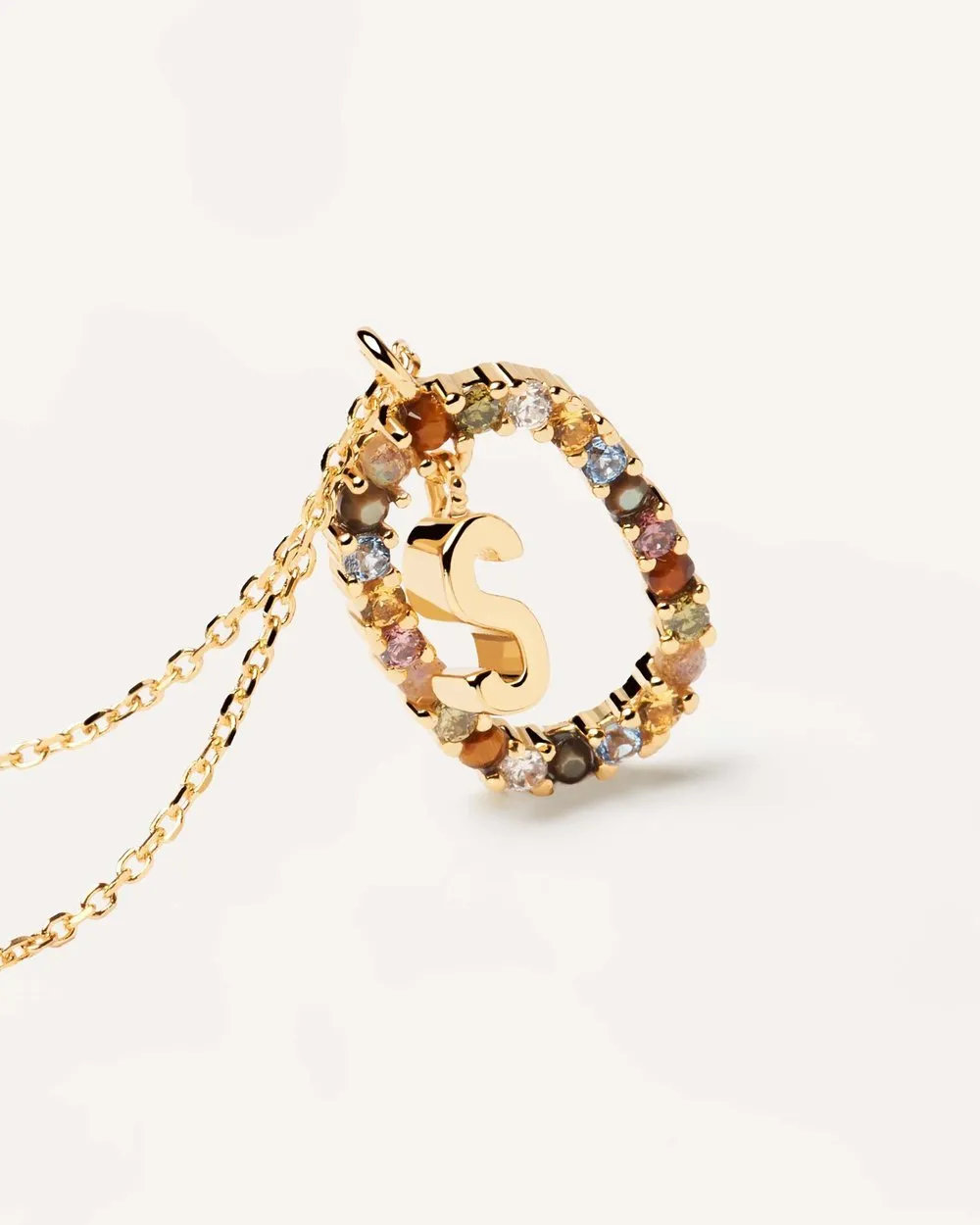 Letter S Circle Necklace