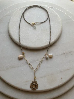 Long ethnic Necklace - Labradorite