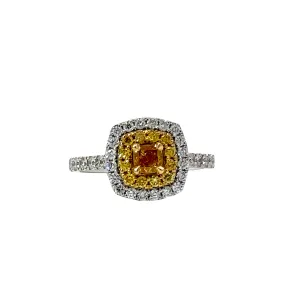 Luxurious Yellow and White Diamond Ring