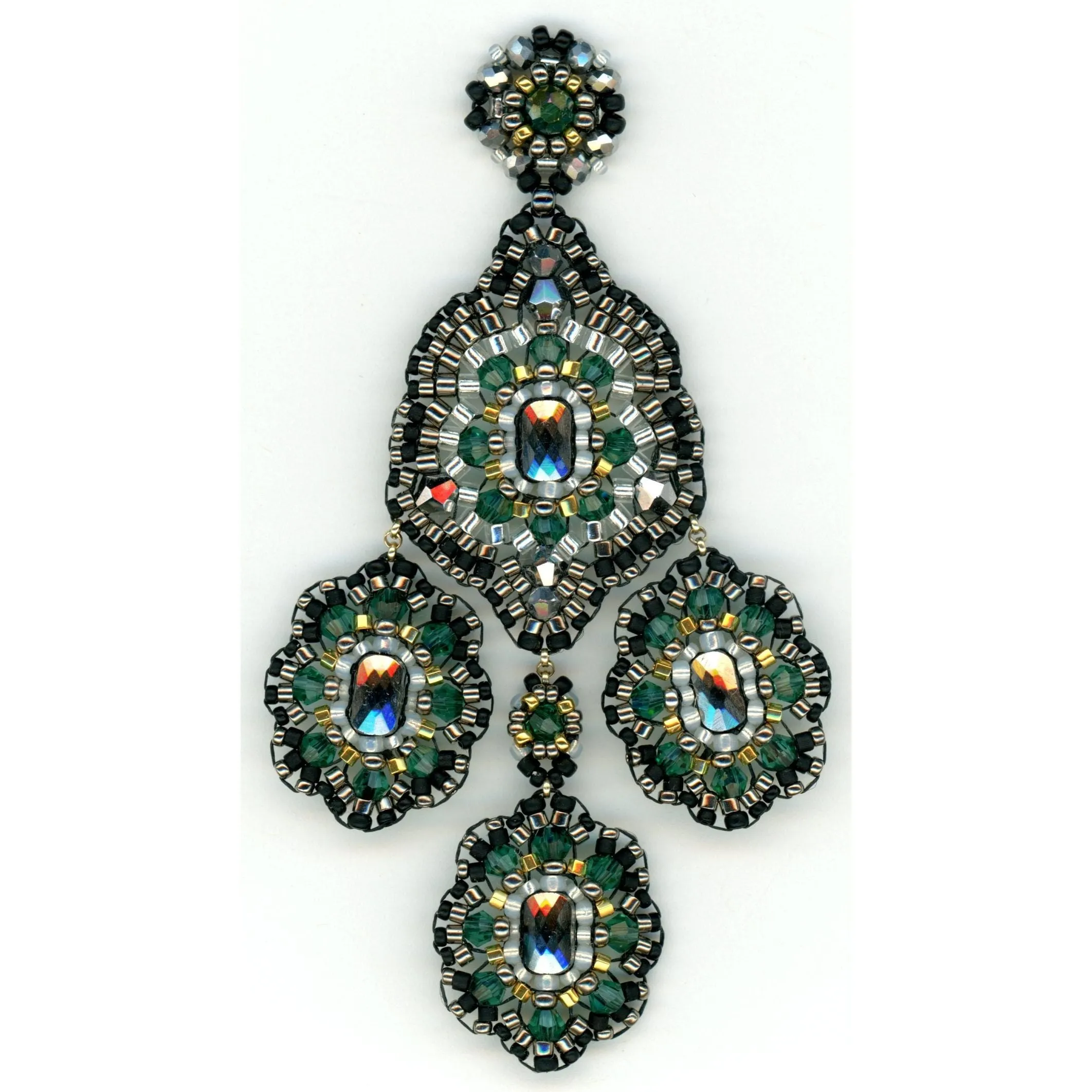 MIGUEL ASES EMERALD METALLIC MIX STATEMENT CHANDELIER