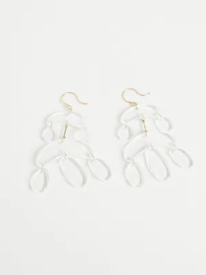Mini Chandelier Cut Stone Crystal Earrings on 18k Yellow Gold
