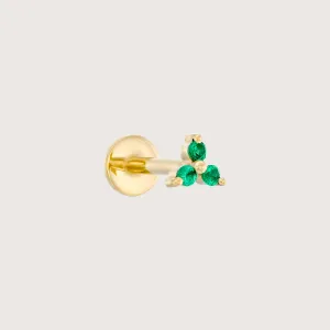 Mini Grace Piercing Earring With Emerald