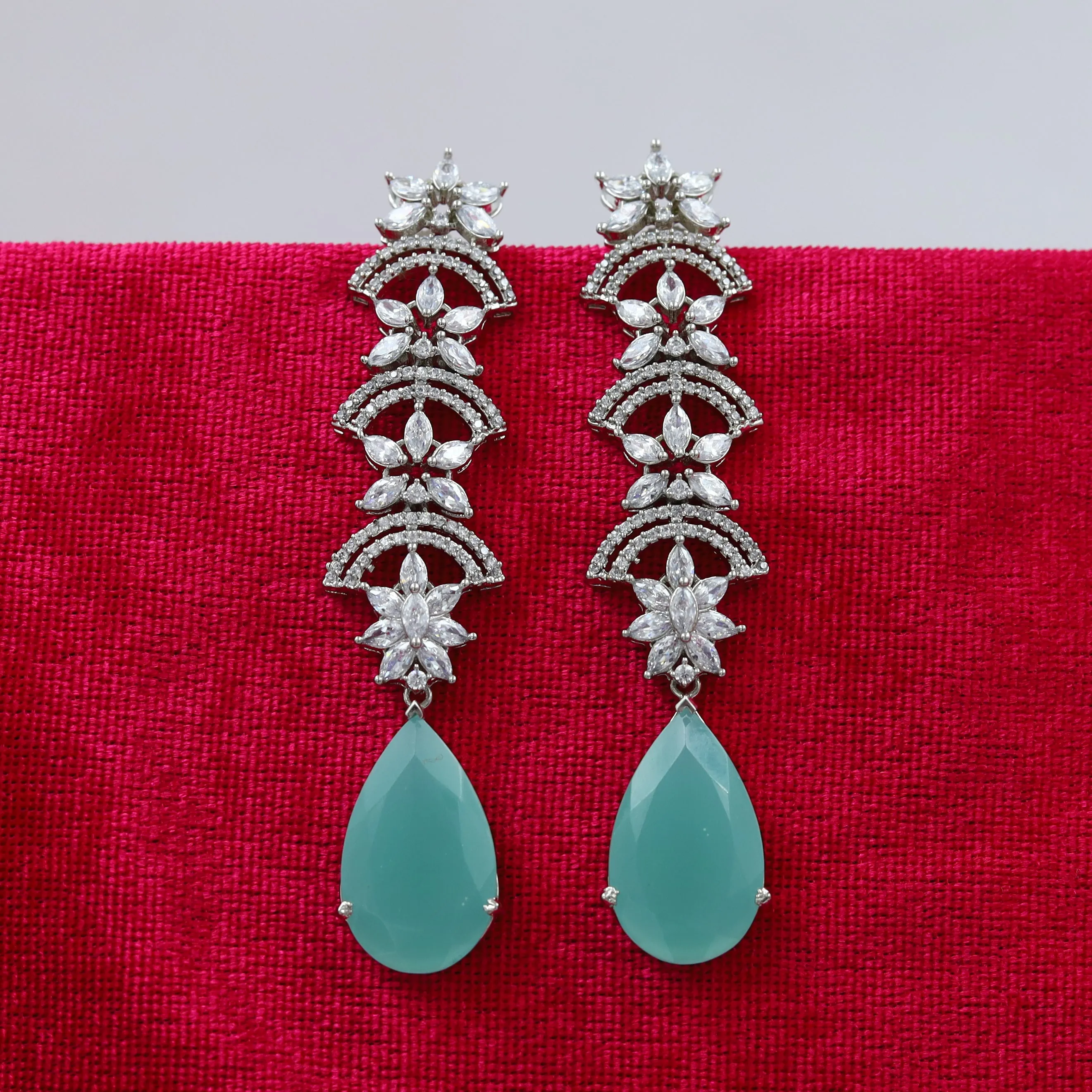 Mint Green Zircon/AD Earring 9872-5028