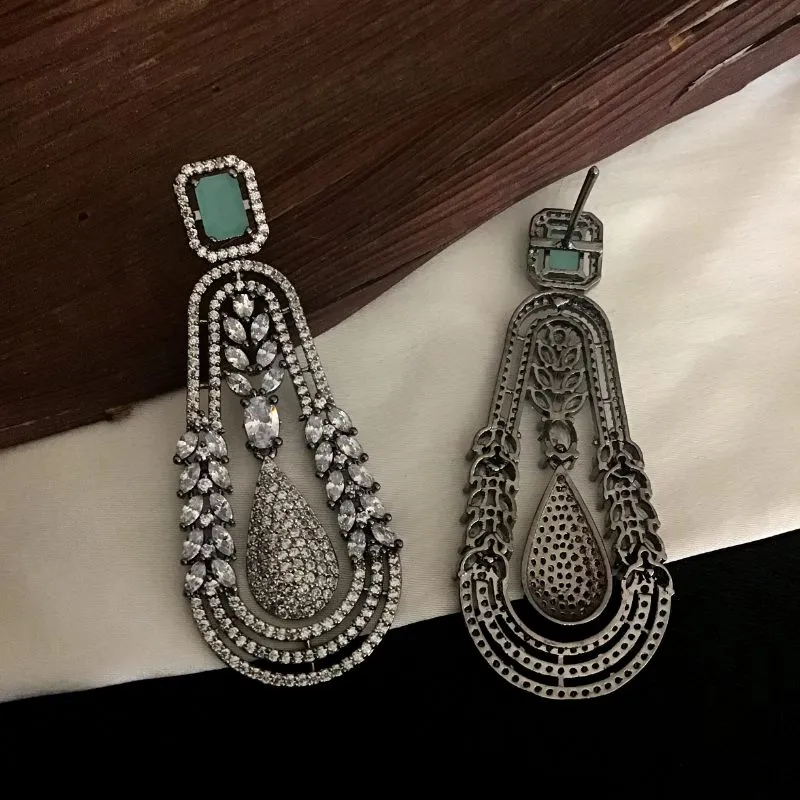 Mint Green Zircon/AD Earrings 10868-6648