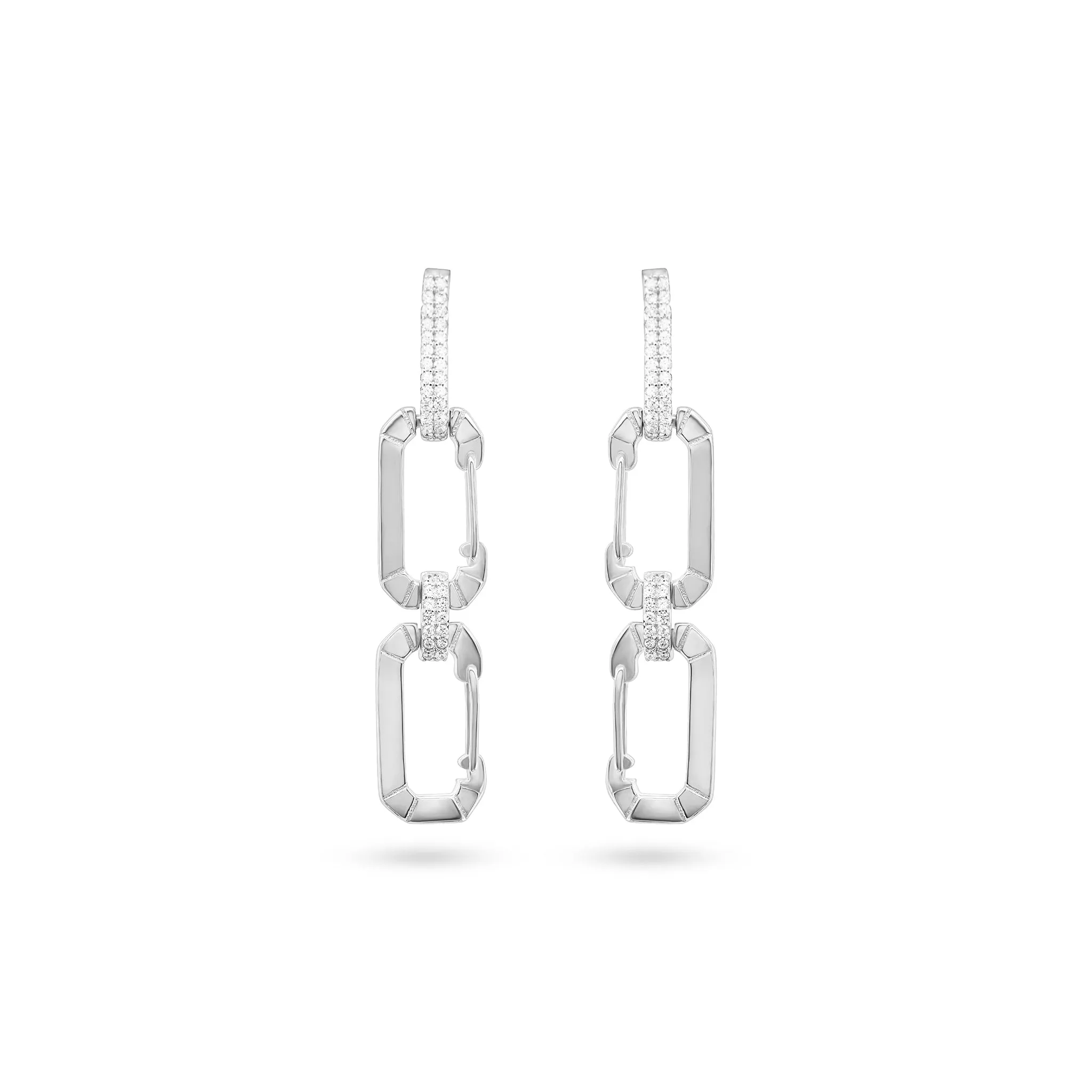 Modern Link Drop Earrings