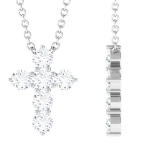 Moissanite Cross Pendant Necklace