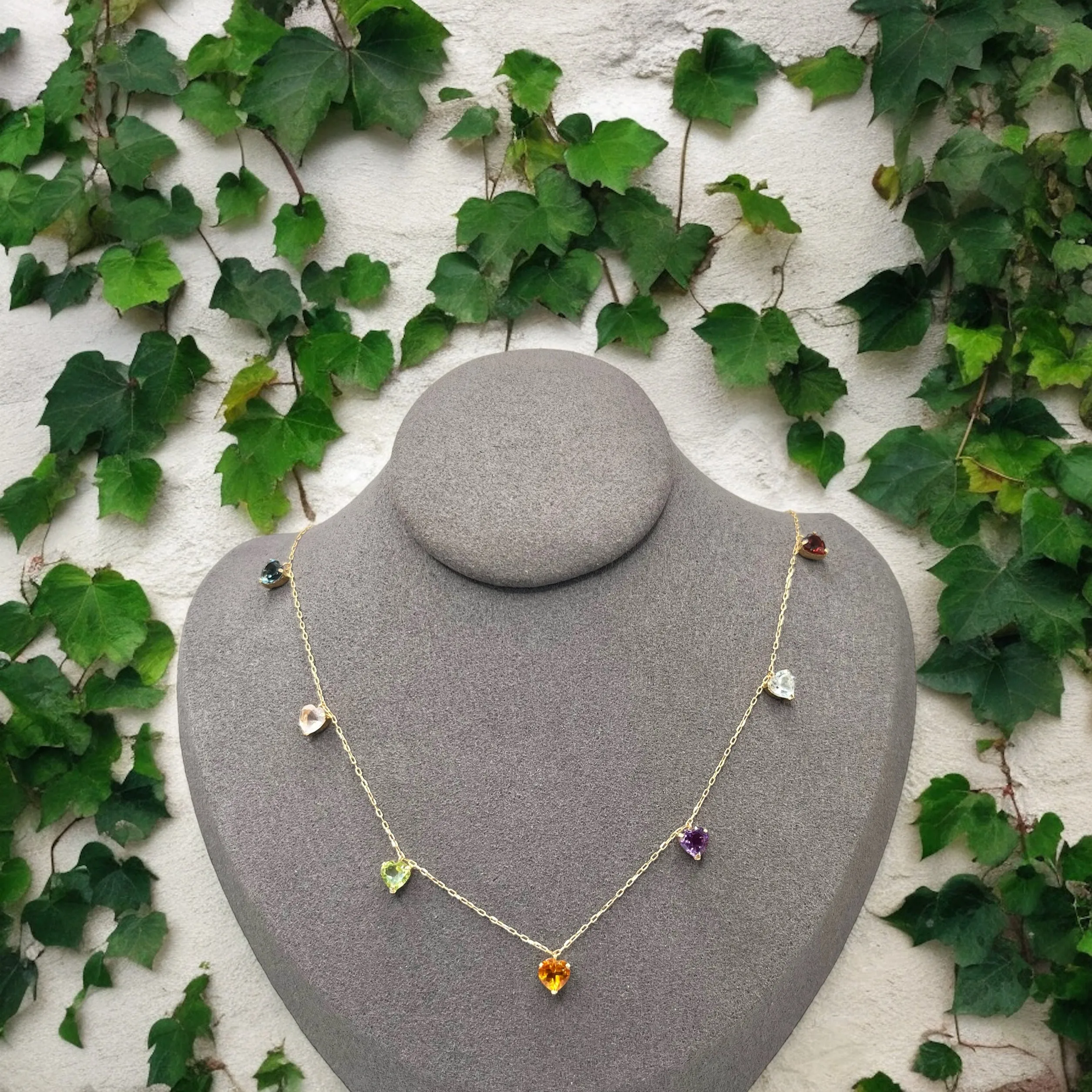 MULTI COLOR STONES JAPAN SETTING NECKLACE