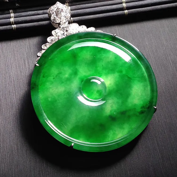 Natural Jade Pendant Jadeite Gold Pendant PT193