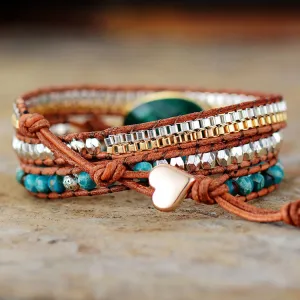 Natural Malachite Gemstone Healing Bracelet for Women Charms Gifts for Mom