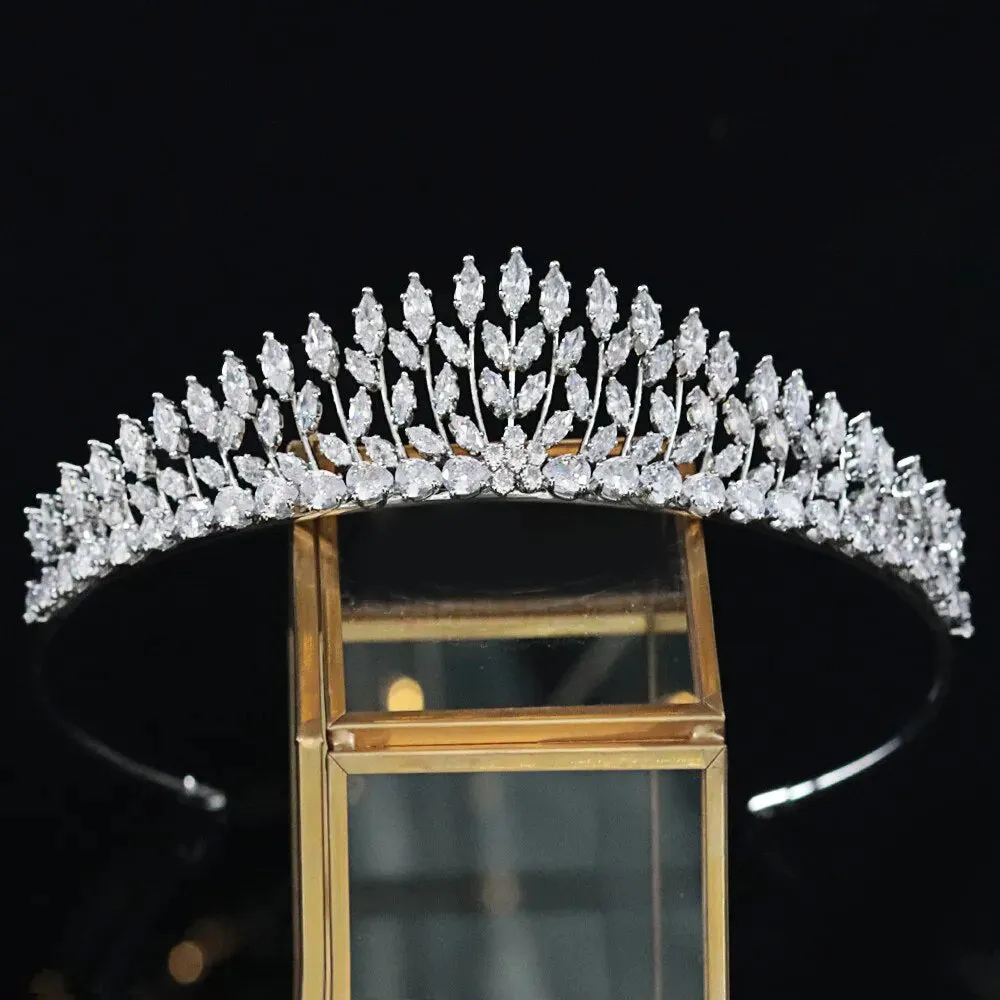 New Trendy Leaves Small Bridal Crown