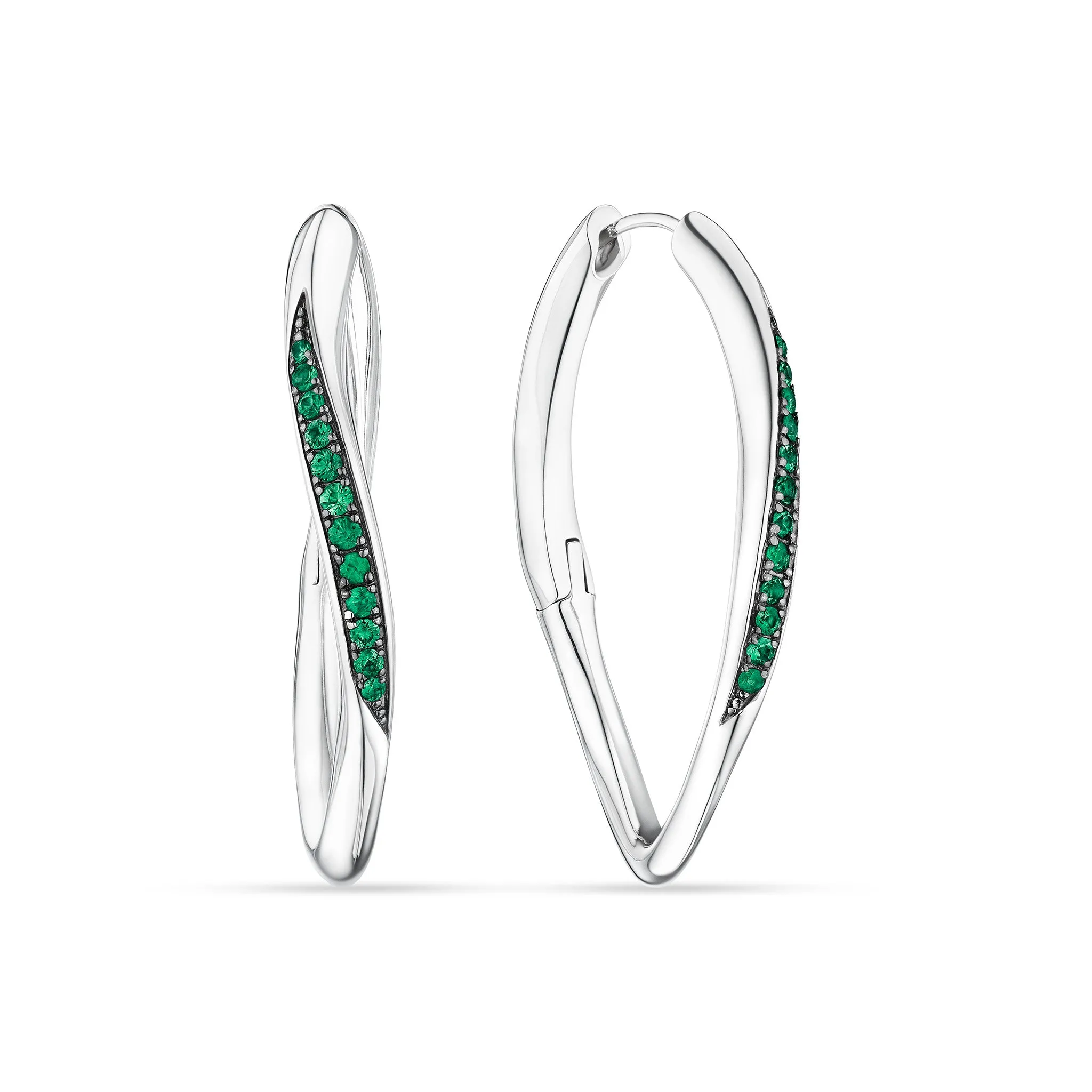 Nova Hoop Earrings with Emerald