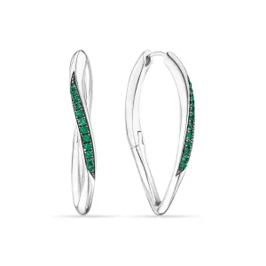 Nova Hoop Earrings with Emerald
