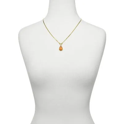 Open Box - Kendra Scott Sami Catseye Herringbone 14K Gold Over Brass Statement Necklace - Coral Catseye