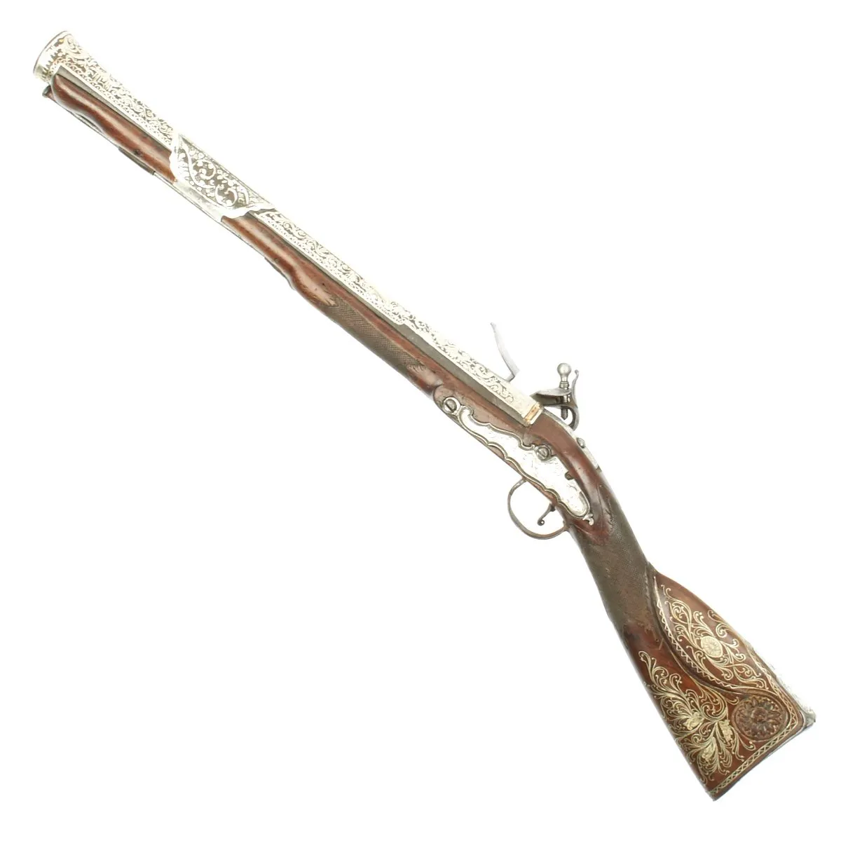 Original 19th Century Ottoman Ornate Flintlock Blunderbuss Heavily Decorated with Silver - c.1810