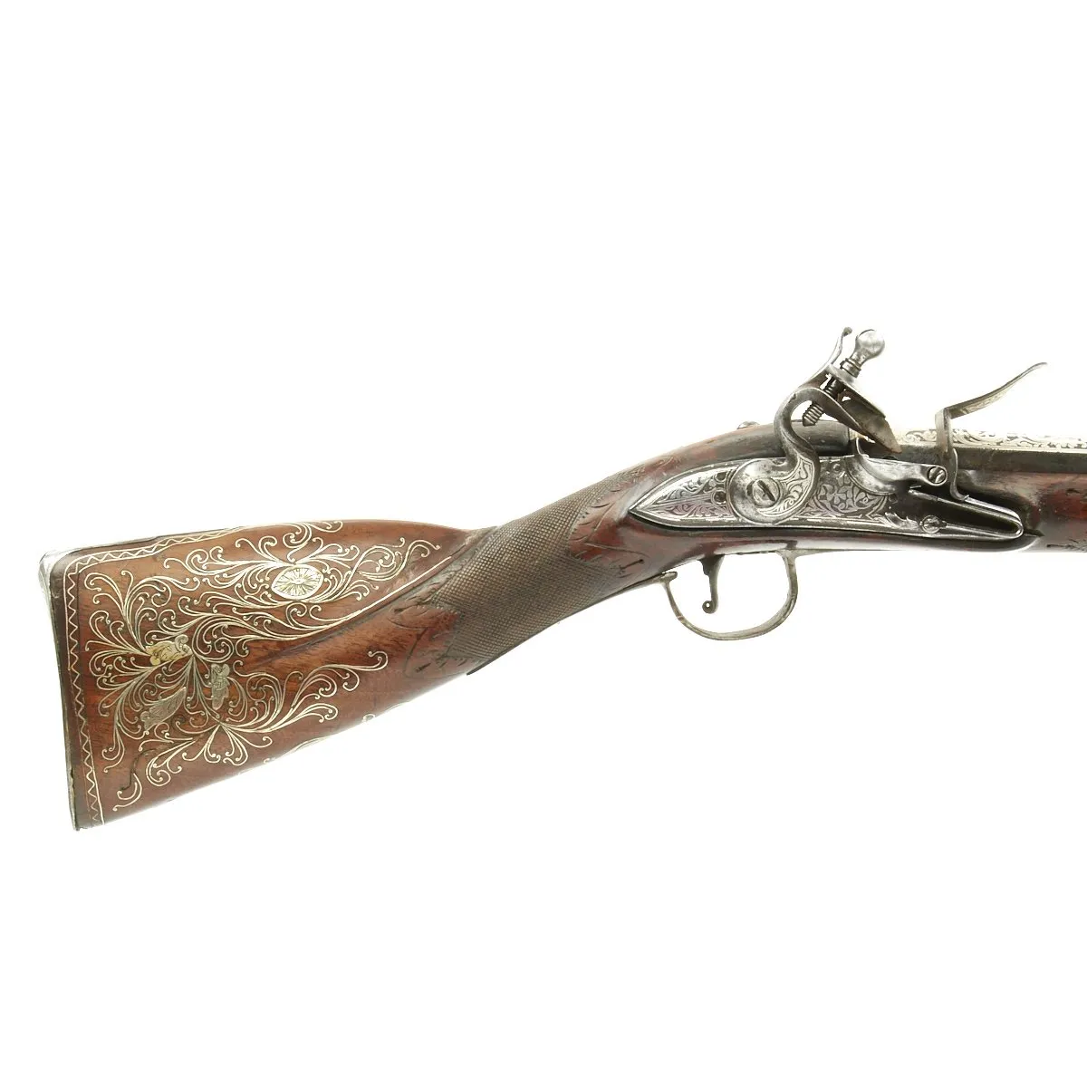 Original 19th Century Ottoman Ornate Flintlock Blunderbuss Heavily Decorated with Silver - c.1810