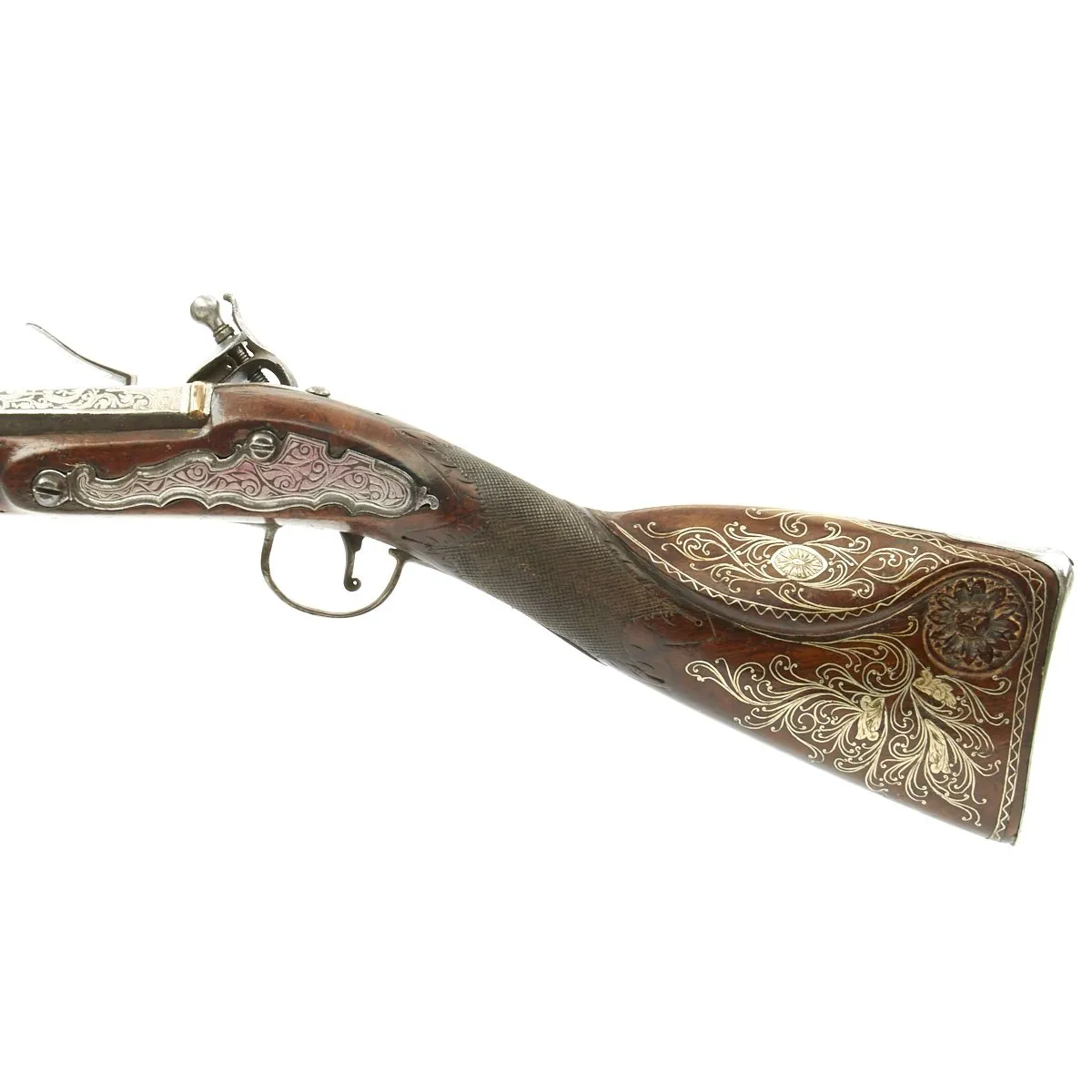 Original 19th Century Ottoman Ornate Flintlock Blunderbuss Heavily Decorated with Silver - c.1810