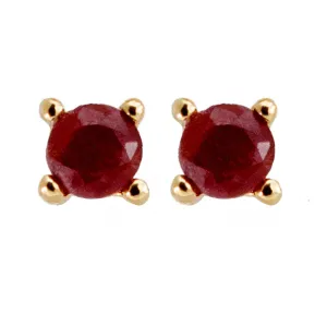 Oval Ruby Earrings 3mm