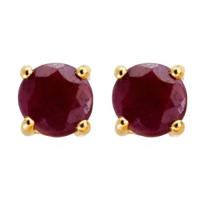 Oval Ruby Earrings 6mm