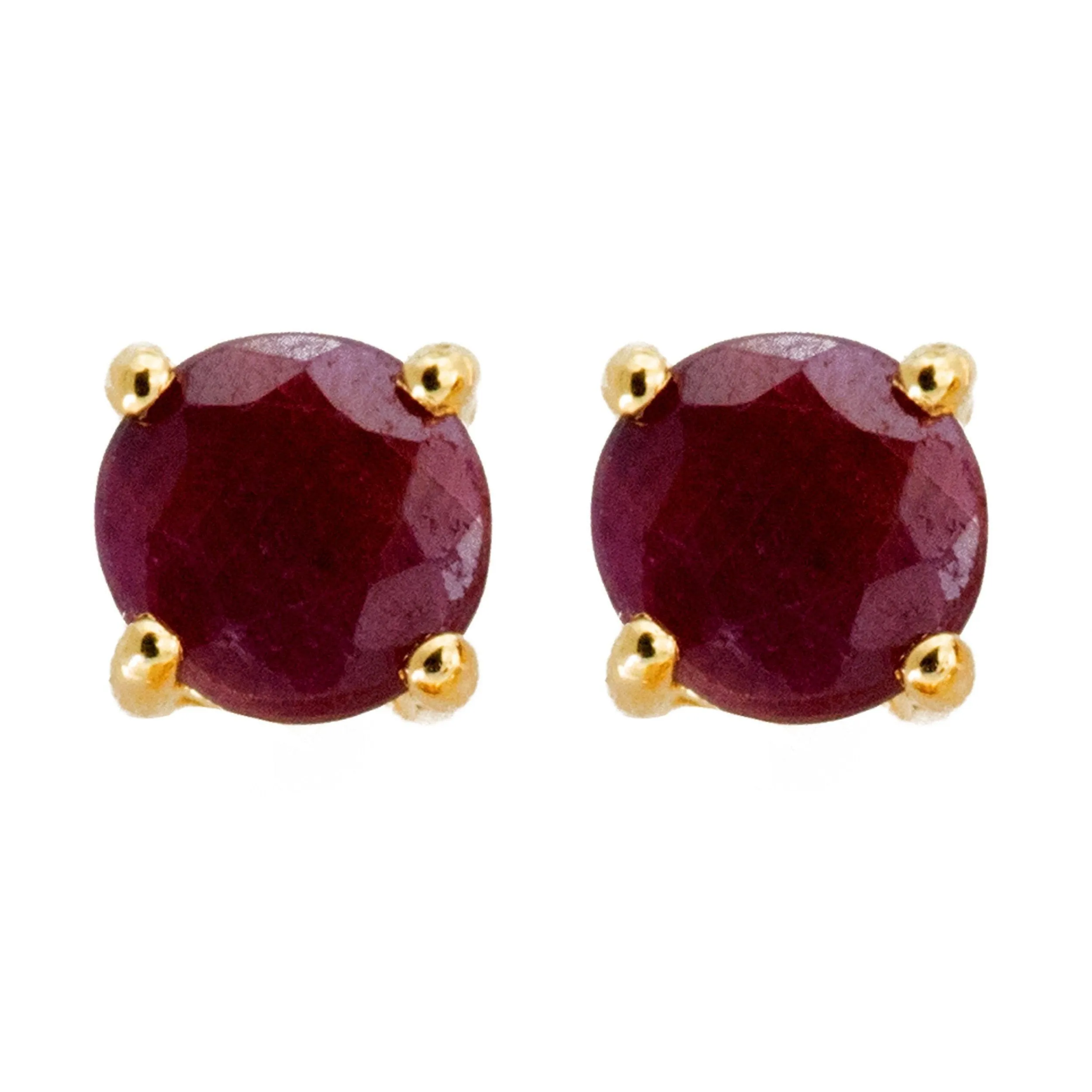 Oval Ruby Earrings 6mm