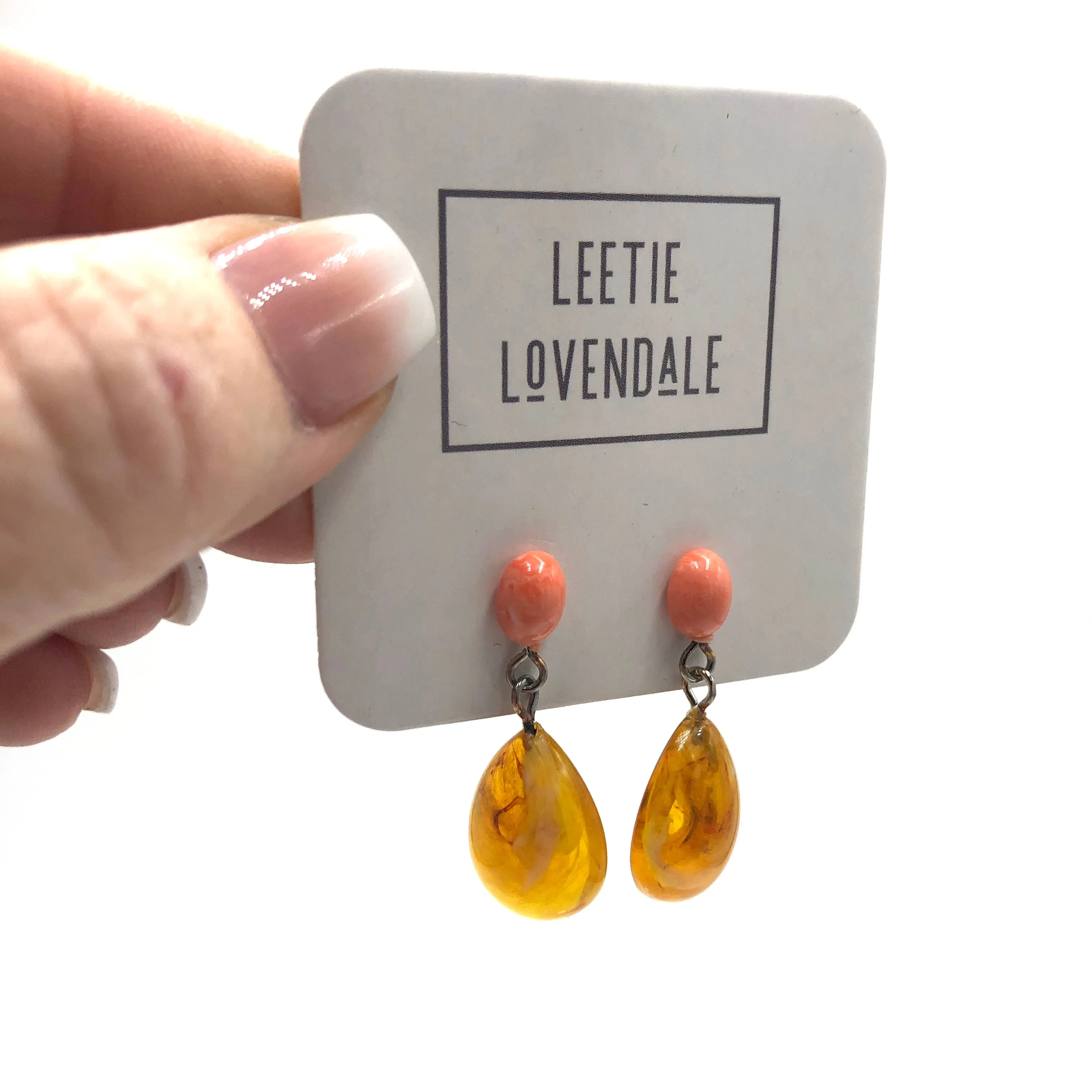 Peach & Goldenrod Trinket Earrings