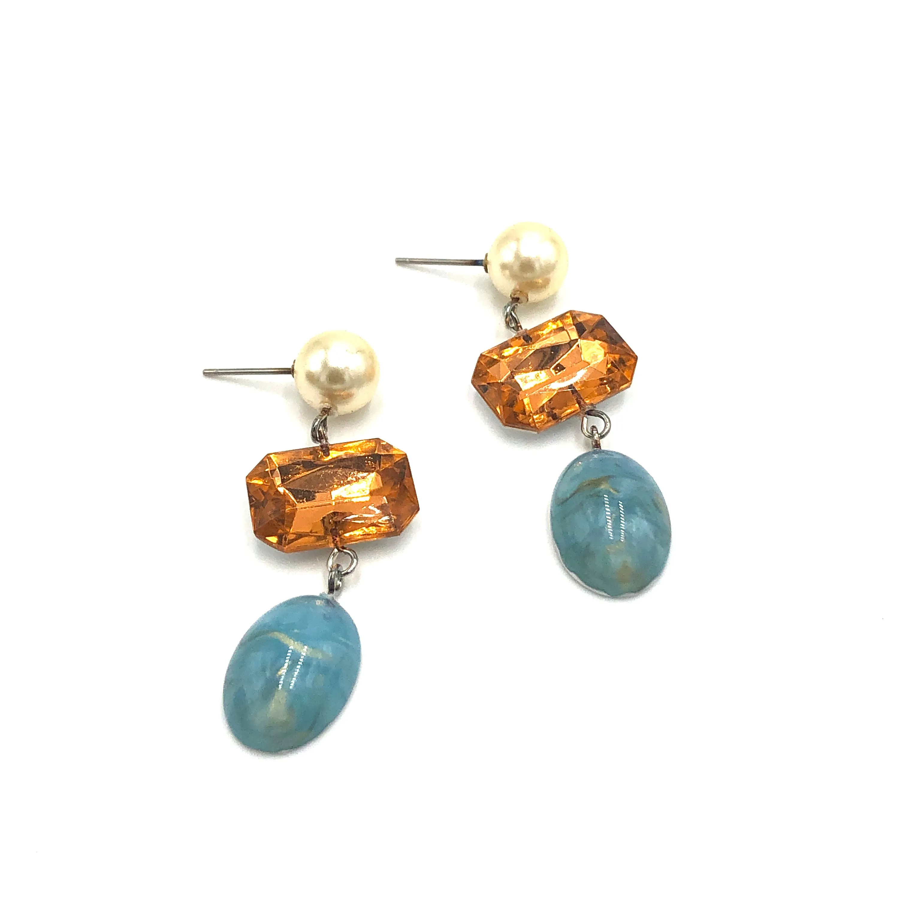 Peach Pearl & Ice Trinket Earrings