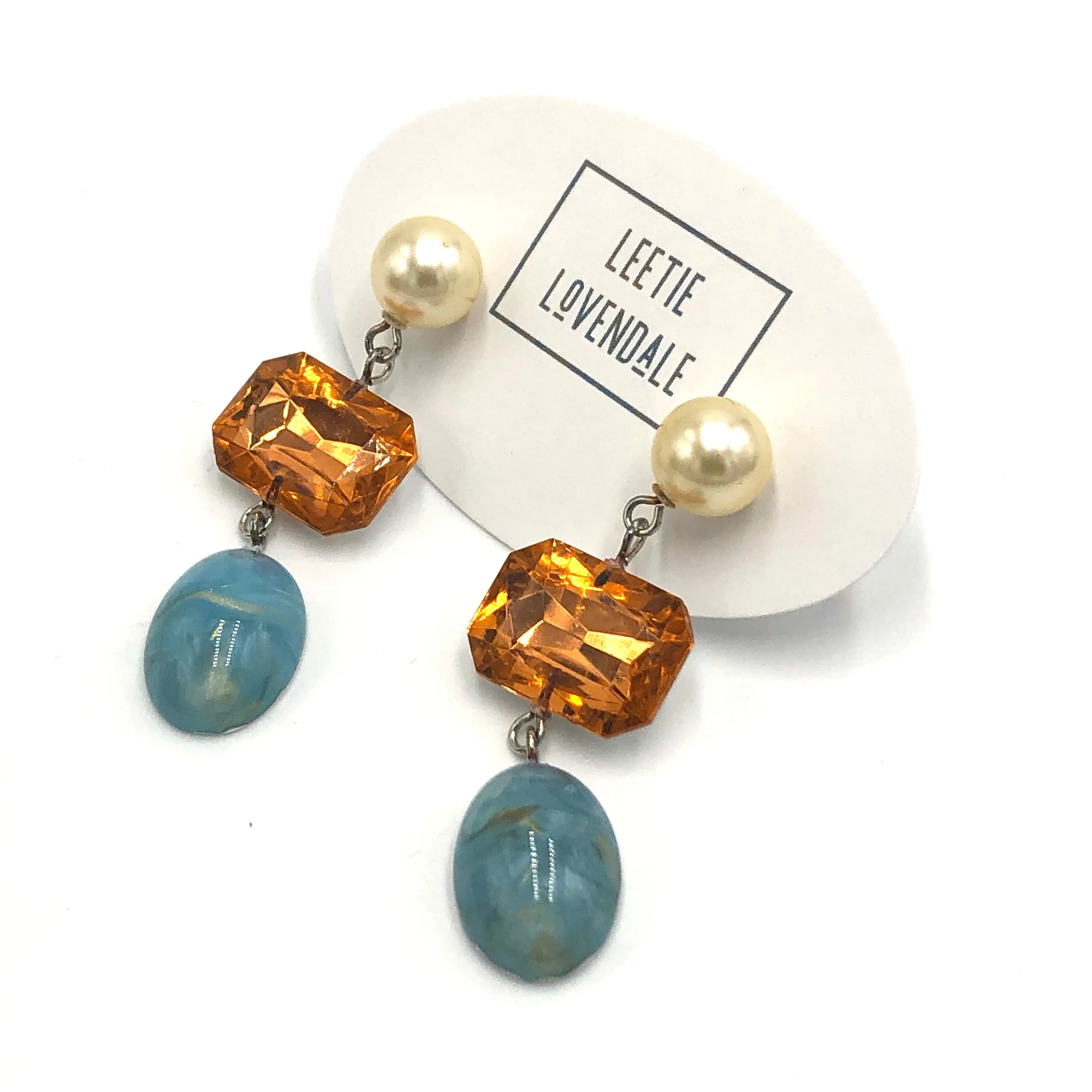 Peach Pearl & Ice Trinket Earrings