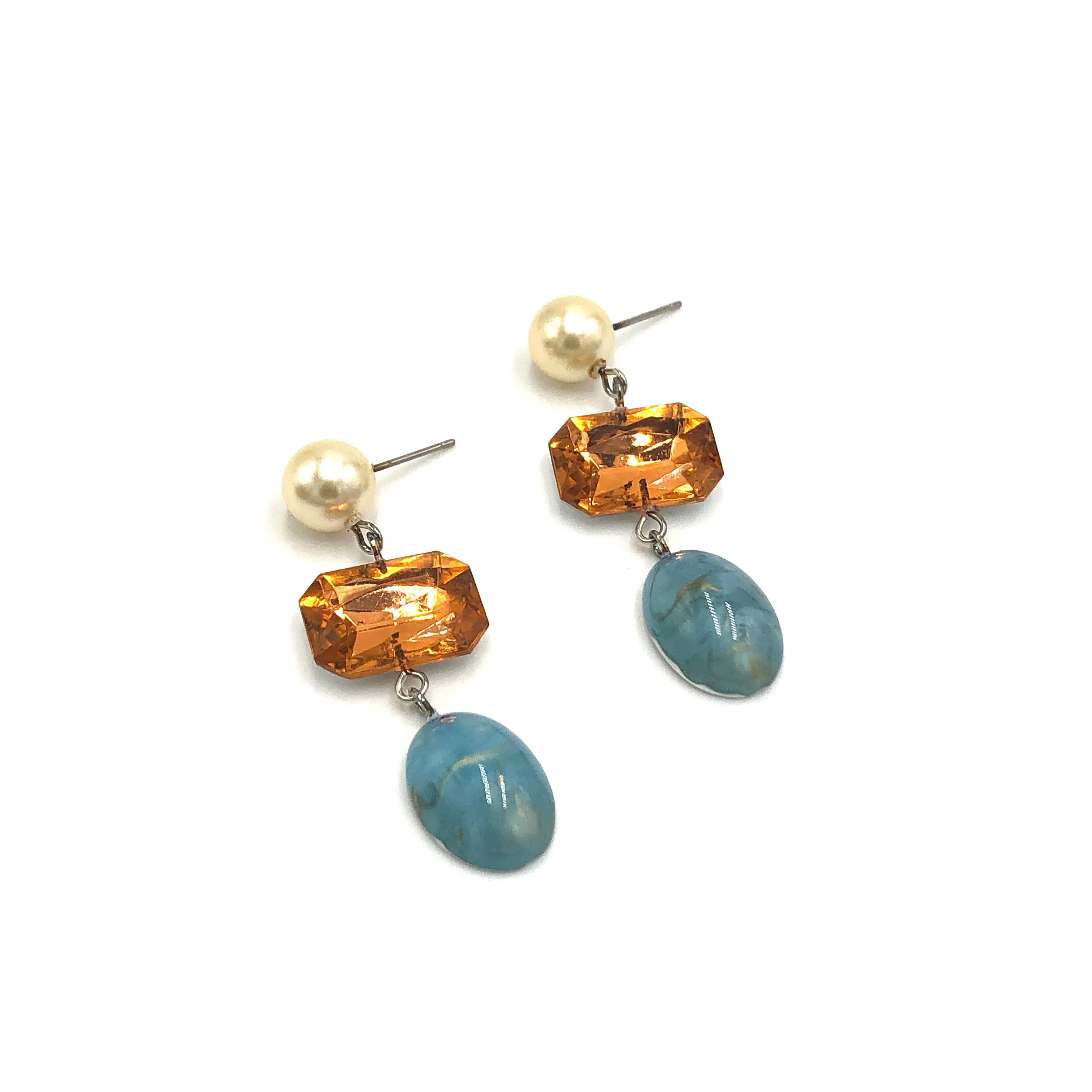 Peach Pearl & Ice Trinket Earrings