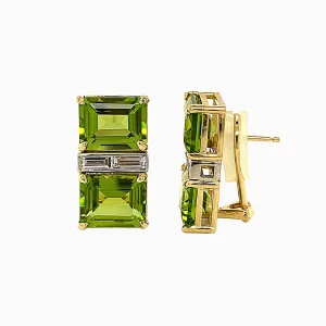Peridot & Diamond Gold Earrings