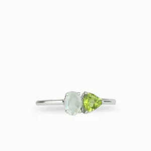 Peridot and Rainbow Moonstone Ring