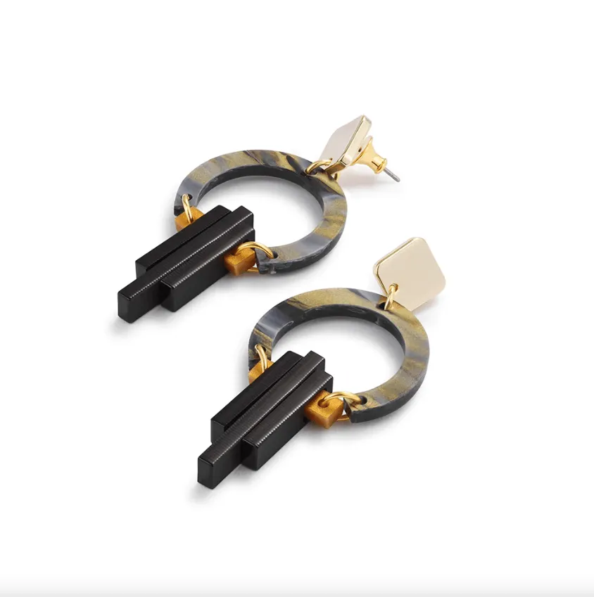 Petite Art Deco Chandeliers Black