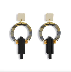 Petite Art Deco Chandeliers Black