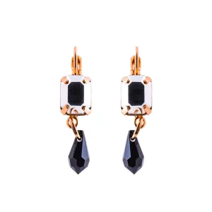 Petite Emerald Cut and Dangle Leverback Earring in "Rocky Road" *Preorder*