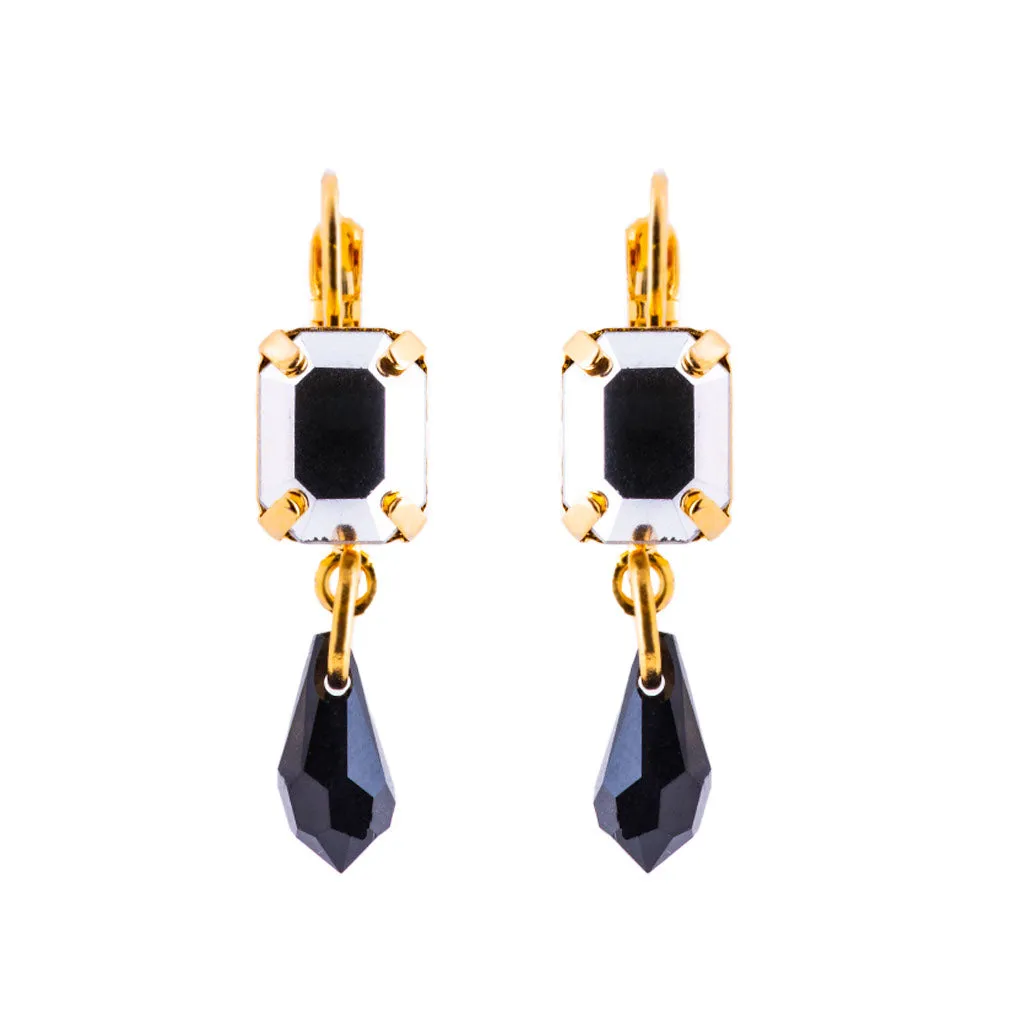 Petite Emerald Cut and Dangle Leverback Earring in "Rocky Road" *Preorder*
